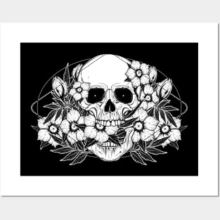 Floral skull Posters and Art